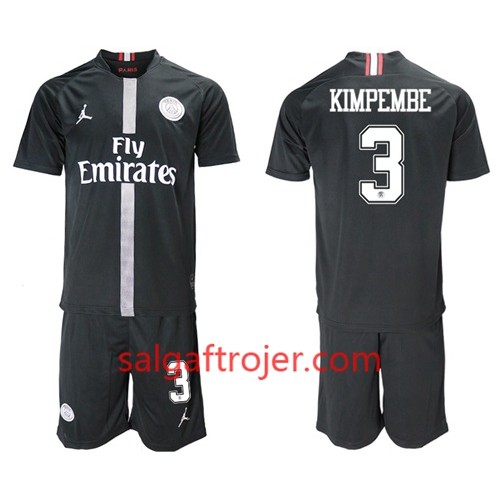 Paris Saint Germain Fodboldtrøjer Kimpembe 3 Jodan Sort Børn 3. sæt 2018/19 Kort ærmer Paris Saint Germain Fodboldtrøjer Kimpembe 3 Jodan Sort Børn 3. sæt 2018/19 Kort ærmer